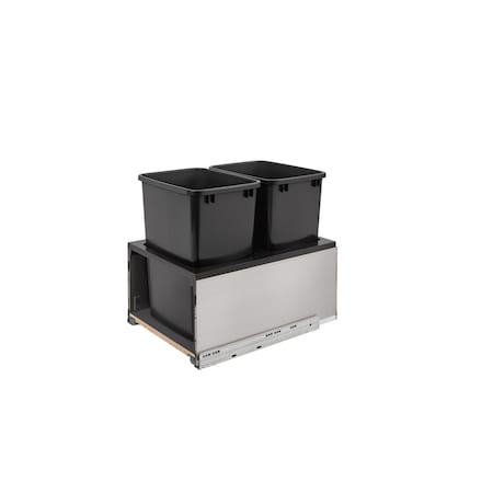 Rev-A-Shelf Steel, Black, 16.5 in W, 20.33 in H, 21.73 in D, 21.73 in L, Black 5LB-1835SSBL-218